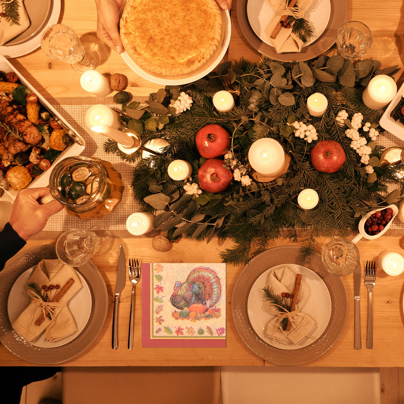 Pattern Tissue Paper - 40pcs Thanksgiving Day Printed Napkins Cartoon