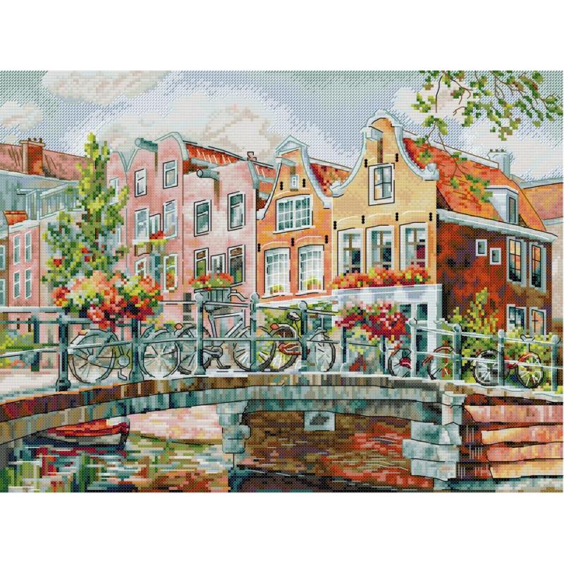 Textile Sewing Patterns - Amsterdam Canals Scenic Patterns Cross Stitch