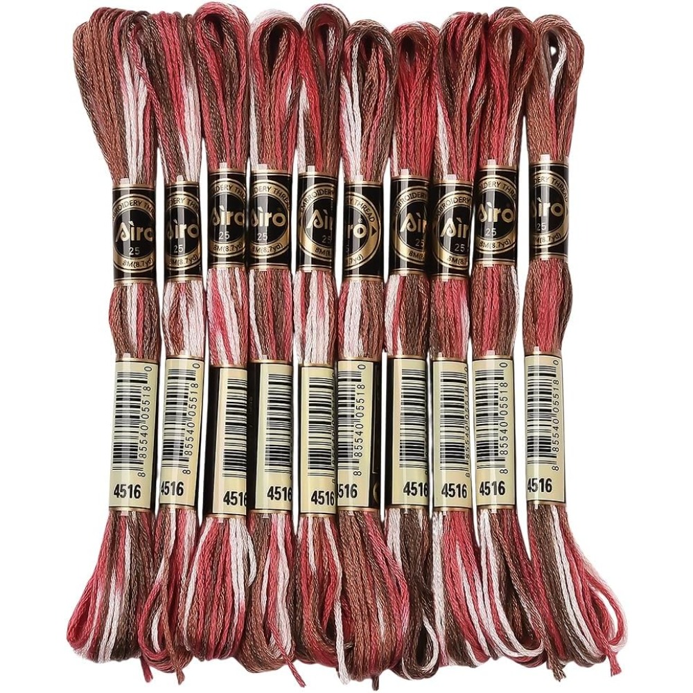 Embroidery Floss Thread - 10 Skeins 6 Strands Red Embroidery