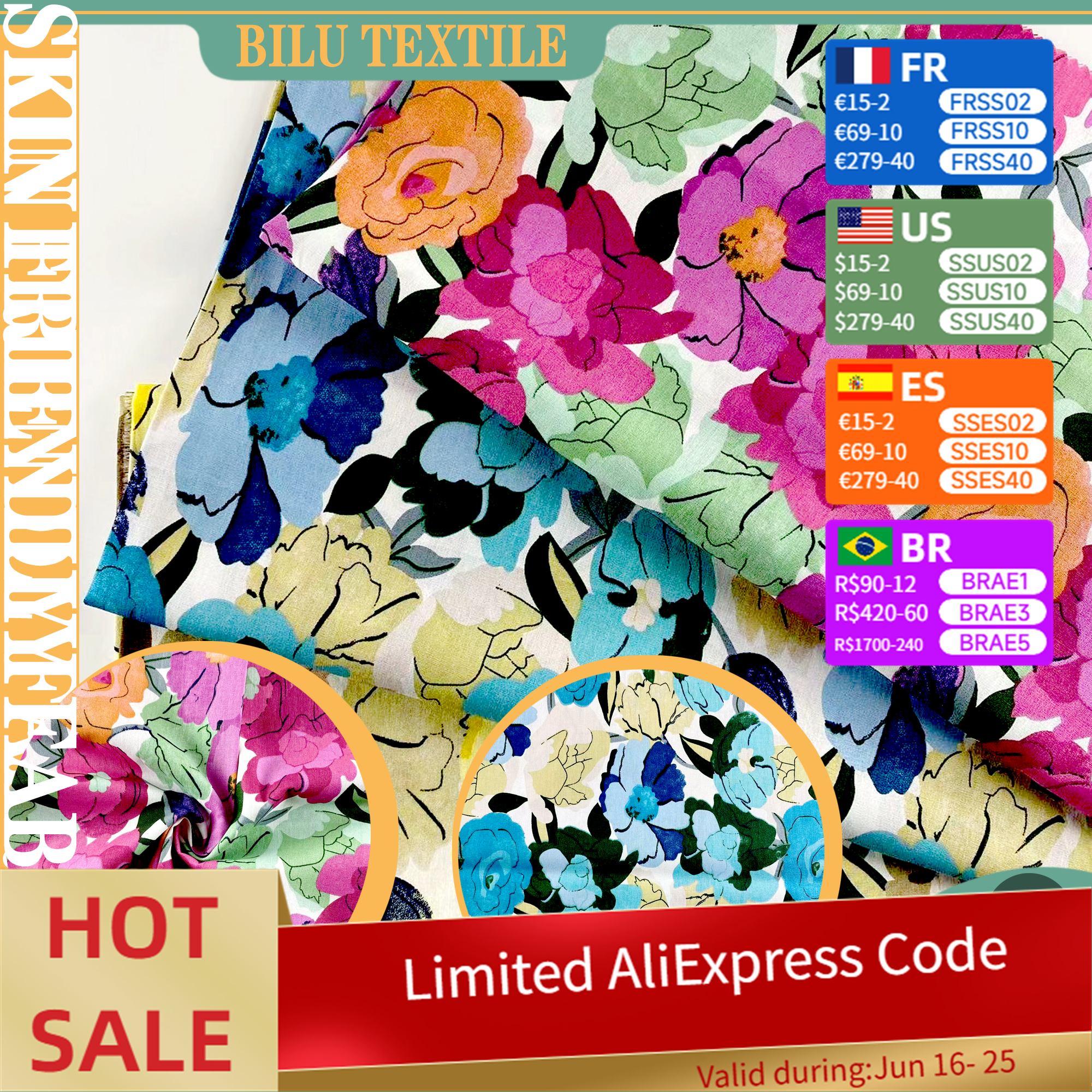Textile For Sewing - 100% Cotton Fabric - Handmade DIY