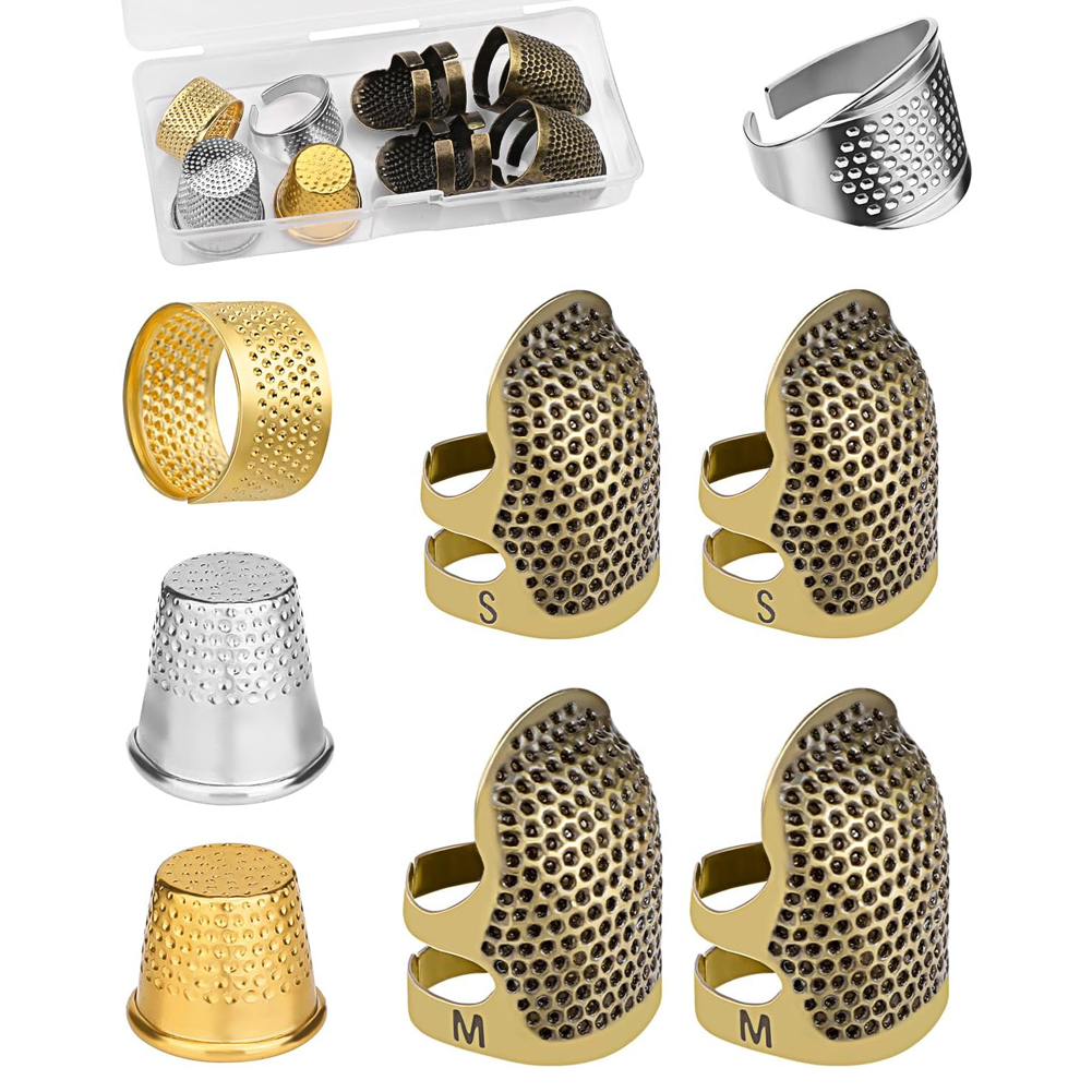 Sewing Thimble Metal - 8PCS Sewing Thimble Kit for Hand