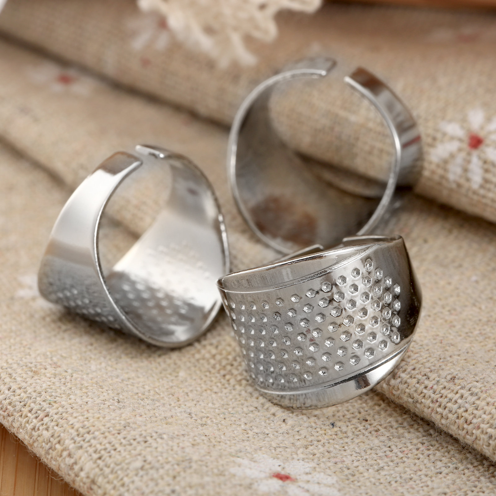 Sewing Thimble Metal - 3Pcs/lot Sewing Thimbles Ring Adjustable Size