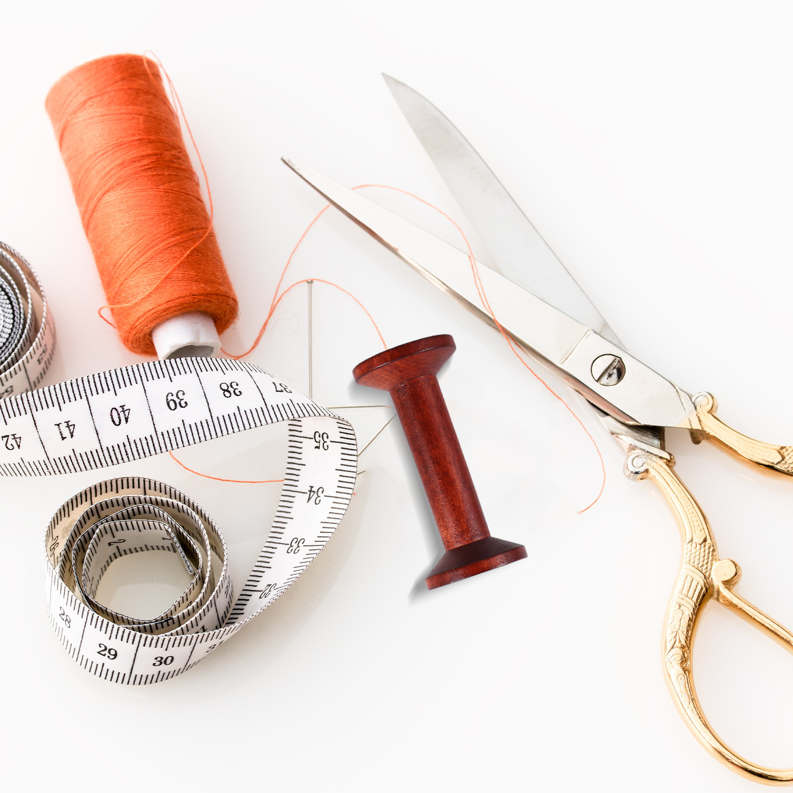 Sewing Kit - 6Pcs Retro Wooden Spool Organizer for