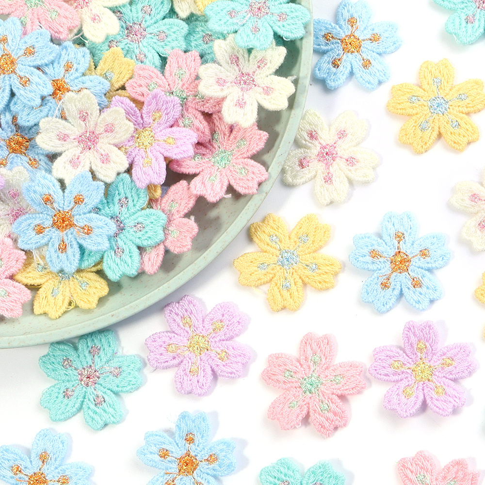 Sewing Necessities - 20pcs/lot Colorful 2.4cm Embroidery Flower Appliques