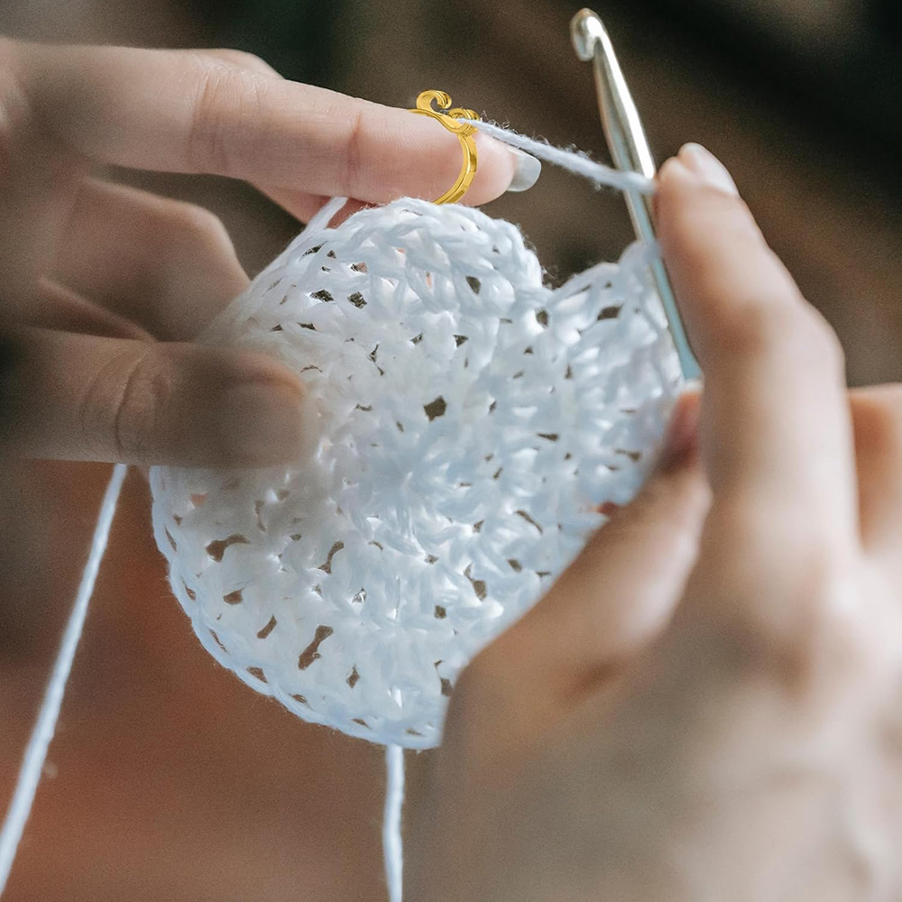 Knitting Crochet Loop Rings Kn - Sewing Thimble Metal ulasan dan harga