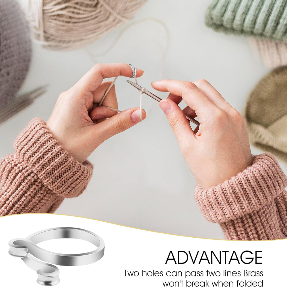 Knitting Crochet Loop Rings Kn - Sewing Thimble Metal ulasan dan harga