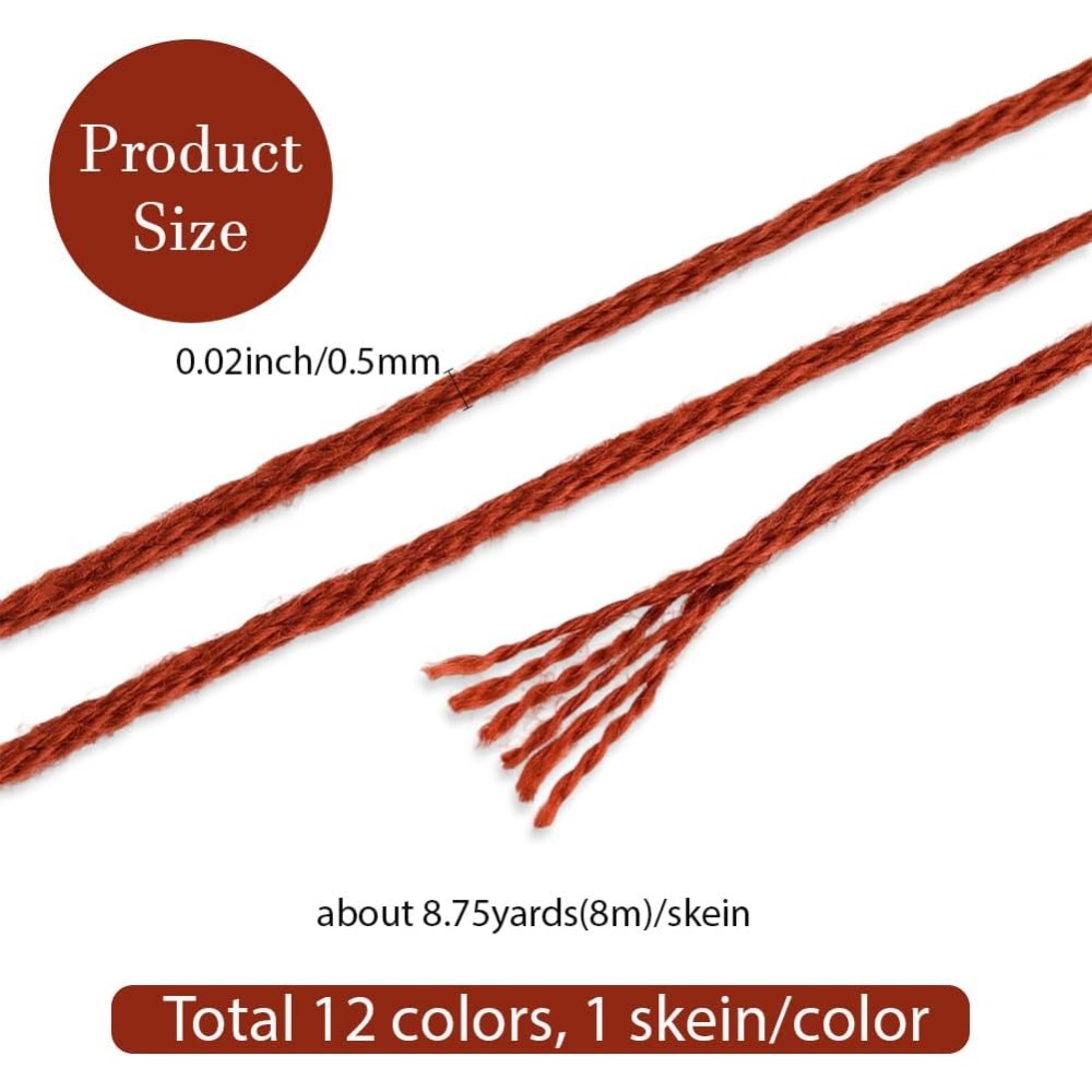 12 Skeins 6 Strands Hand Varie - Embroidery Floss Thread ulasan dan harga