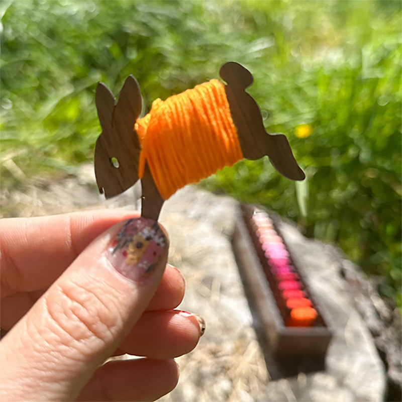 Wooden Animal Sheep Cat Bobbin - Embroidery Floss Thread ulasan dan harga