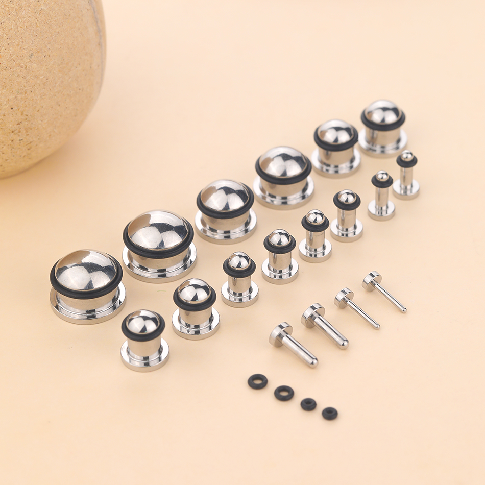 1Pair Stainless Steel Ear Tunn - Seam Gauge Metal ulasan dan harga