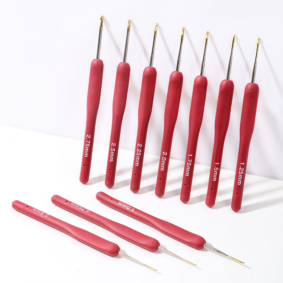 10pcs Red Crochet Set Kit Sili - Sewing Necessities ulasan dan harga