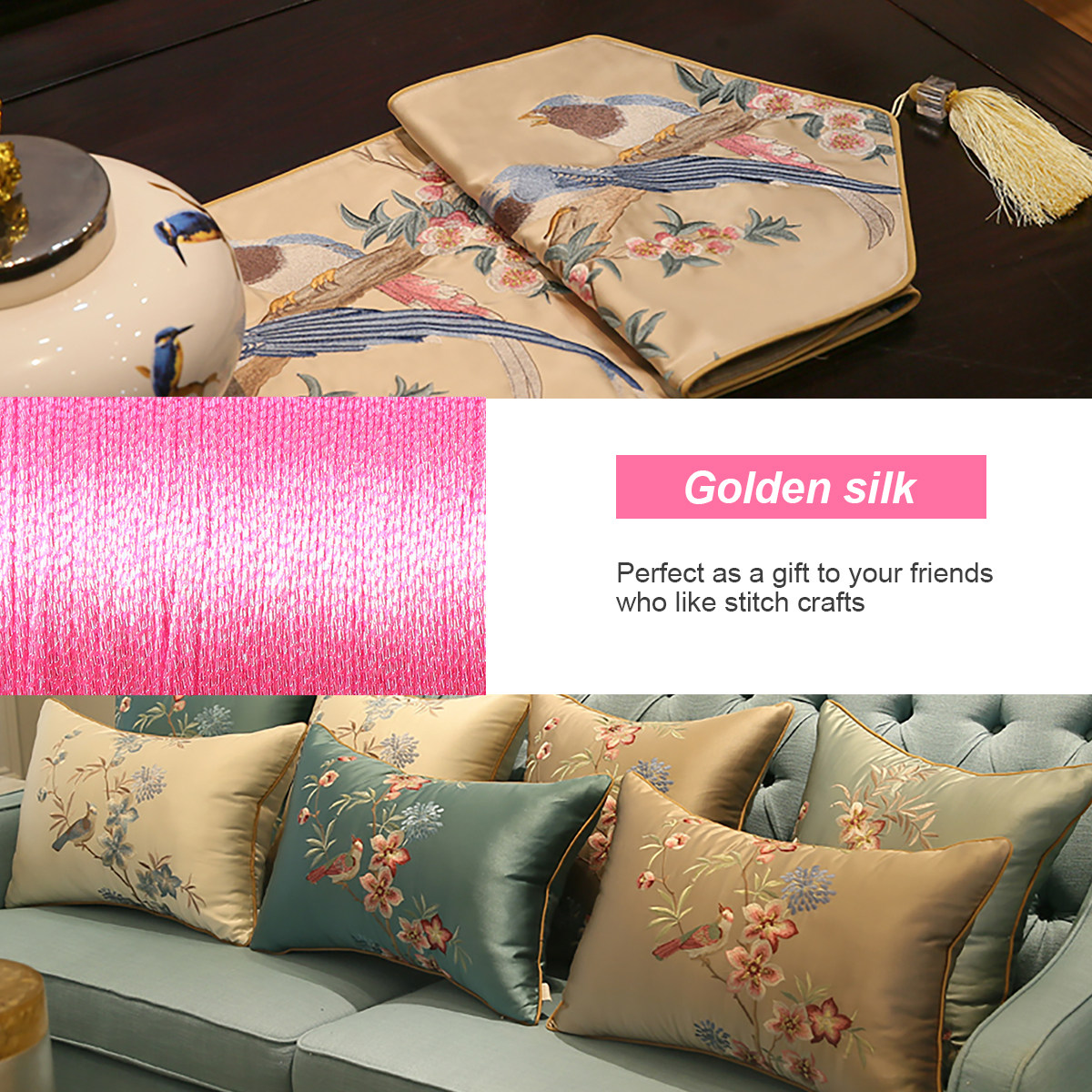 4 Rolls Sewing Thread Embroide - Embroidery Floss Thread ulasan dan harga