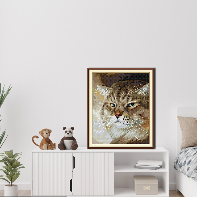 An Angry Cat HD Pattern Embroi - Textile Sewing Patterns ulasan dan harga