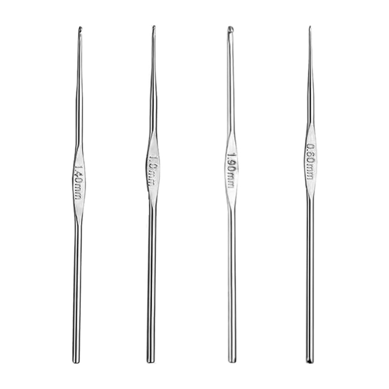 4 Pcs Stainless Steel Crochet  - Sewing Necessities ulasan dan harga