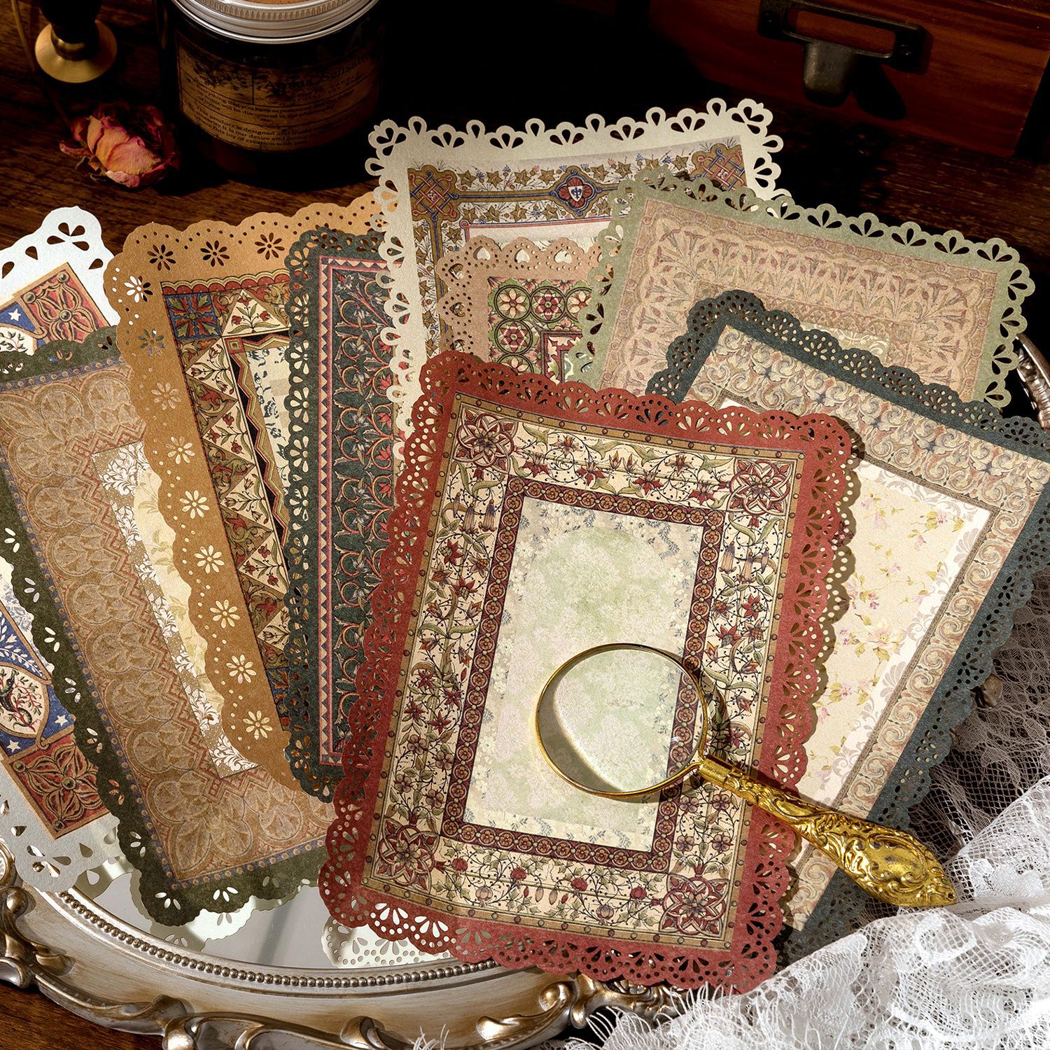 10 pcs Large size Lace lace Re - Pattern Tissue Paper ulasan dan harga