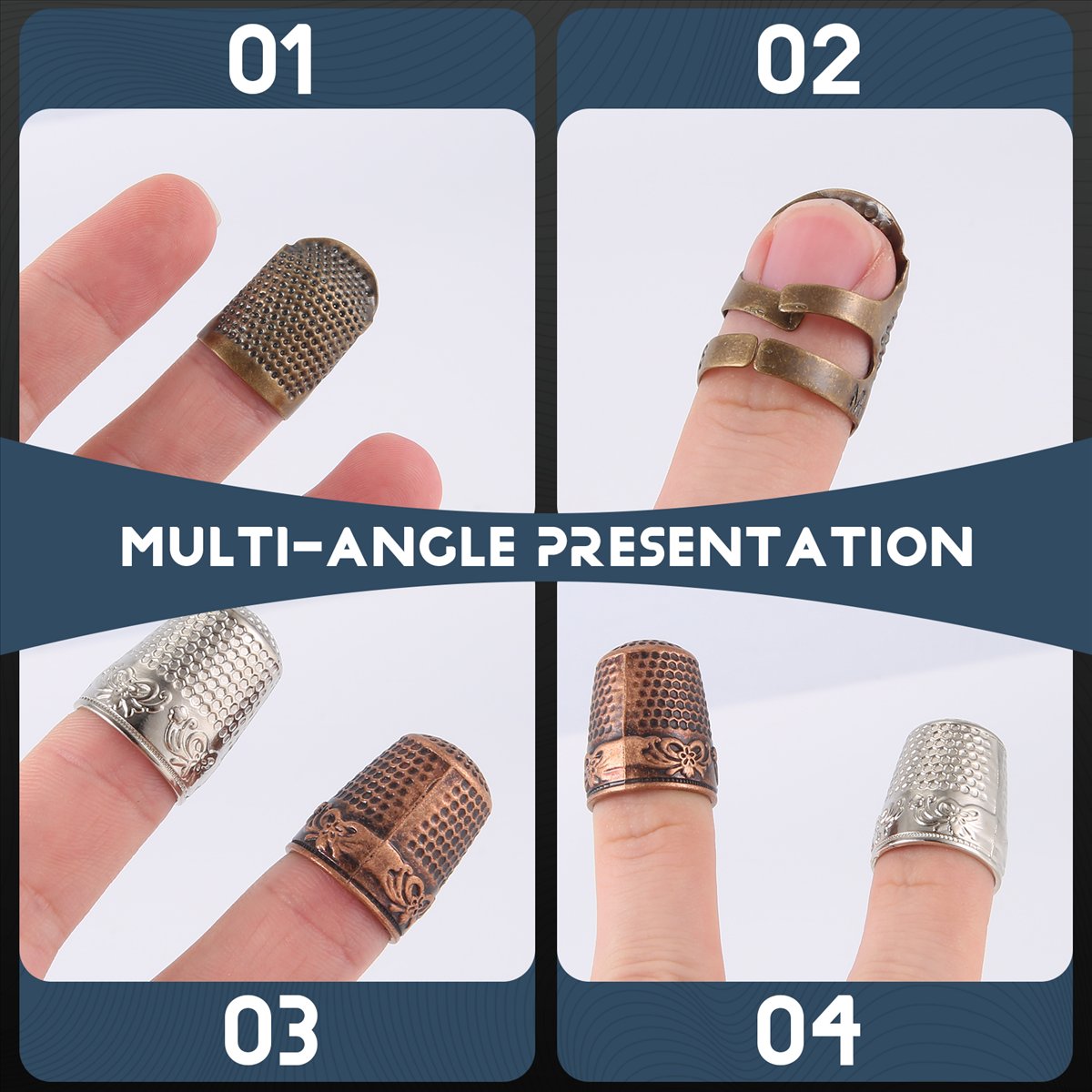 MALL 6 Pieces Sewing Thimble F - Sewing Thimble Metal ulasan dan harga
