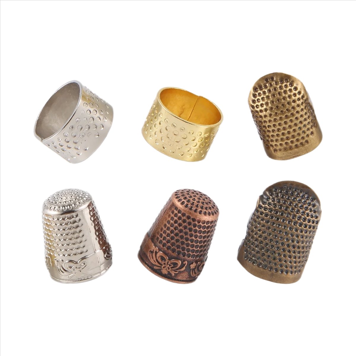 MALL 6 Pieces Sewing Thimble F - Sewing Thimble Metal ulasan dan harga