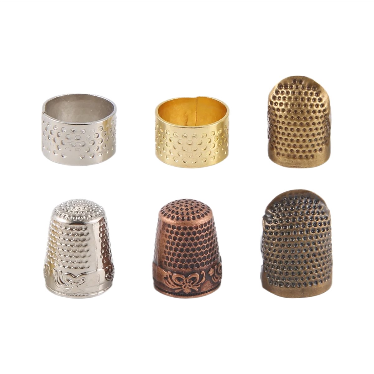 MALL 6 Pieces Sewing Thimble F - Sewing Thimble Metal ulasan dan harga
