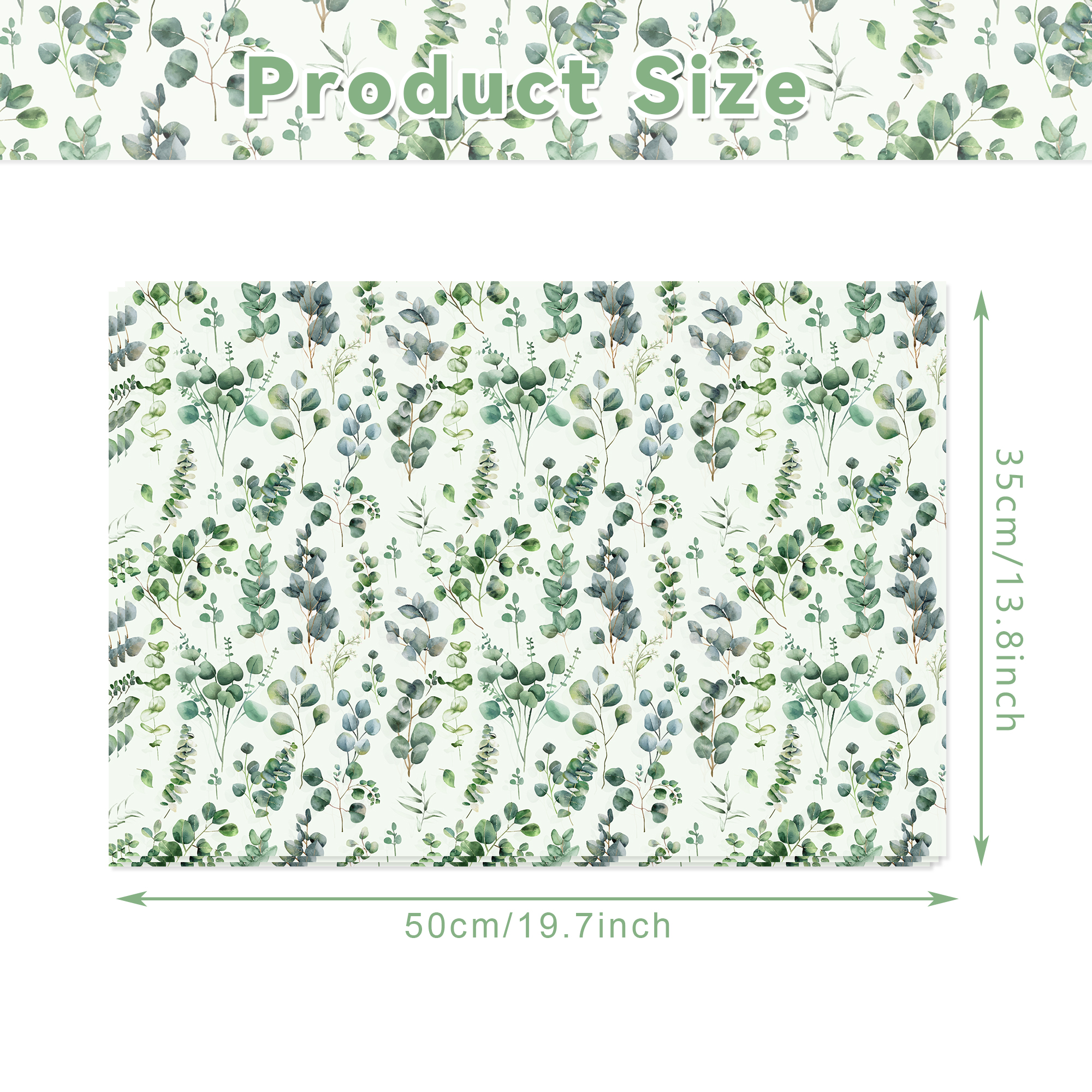 15/35pcs Eucalyptus Leaves Tis - Pattern Tissue Paper ulasan dan harga