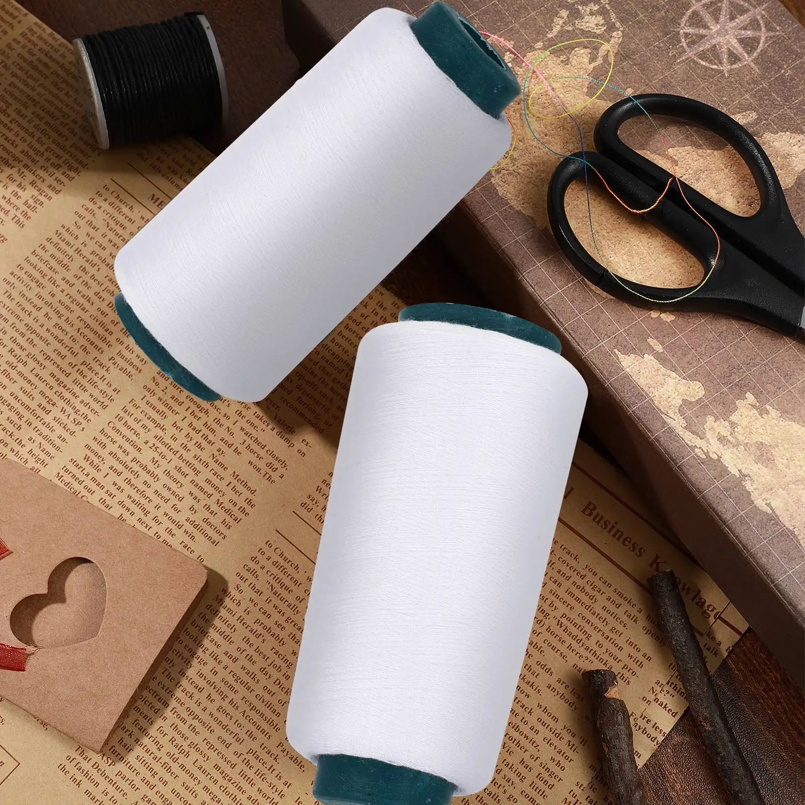 3000 Yards Bleached White Cott - Sewing Thread In Textile ulasan dan harga