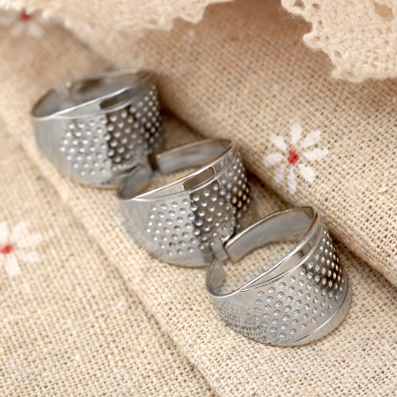 3Pcs/lot Sewing Thimbles Ring  - Sewing Thimble Metal ulasan dan harga