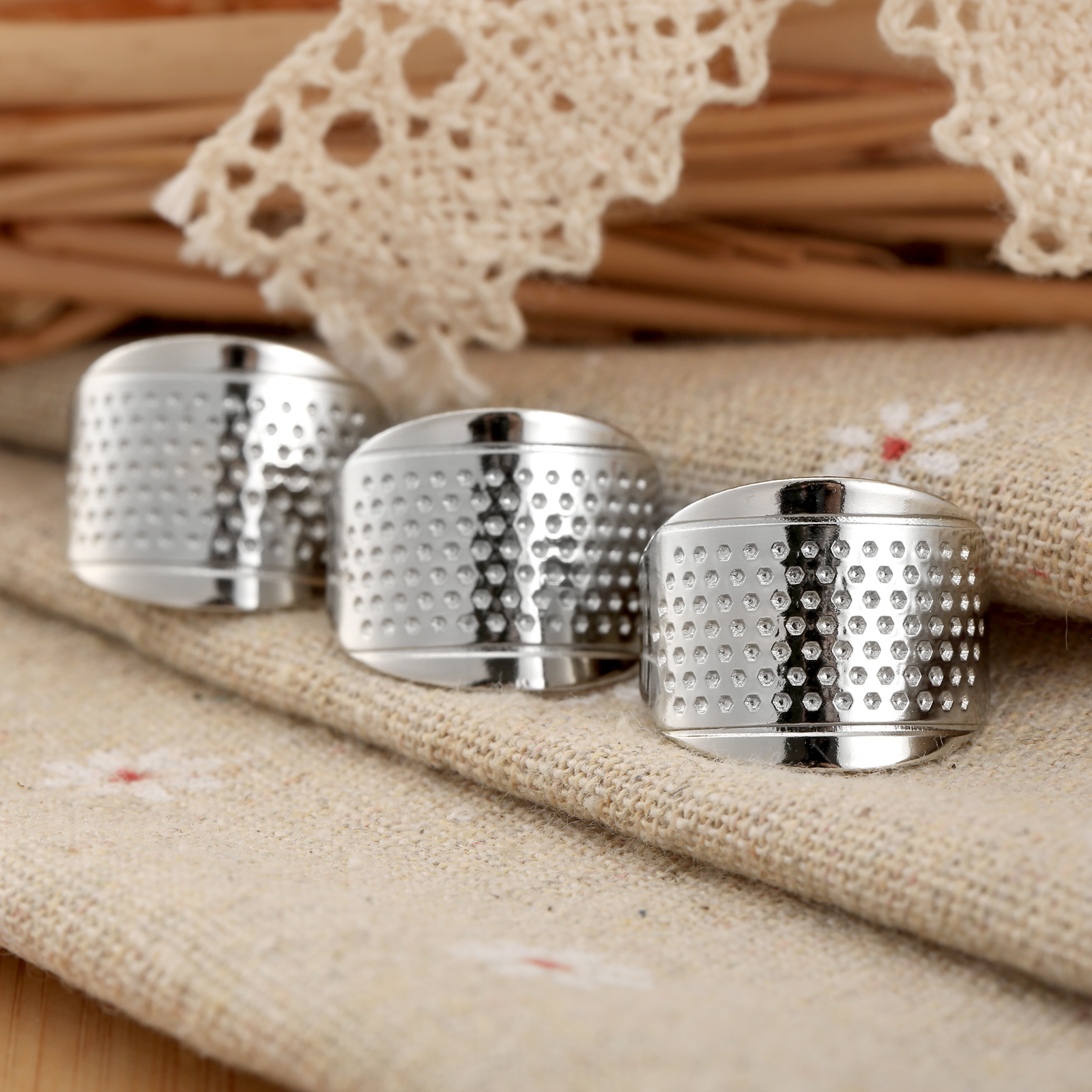 3Pcs/lot Sewing Thimbles Ring  - Sewing Thimble Metal ulasan dan harga