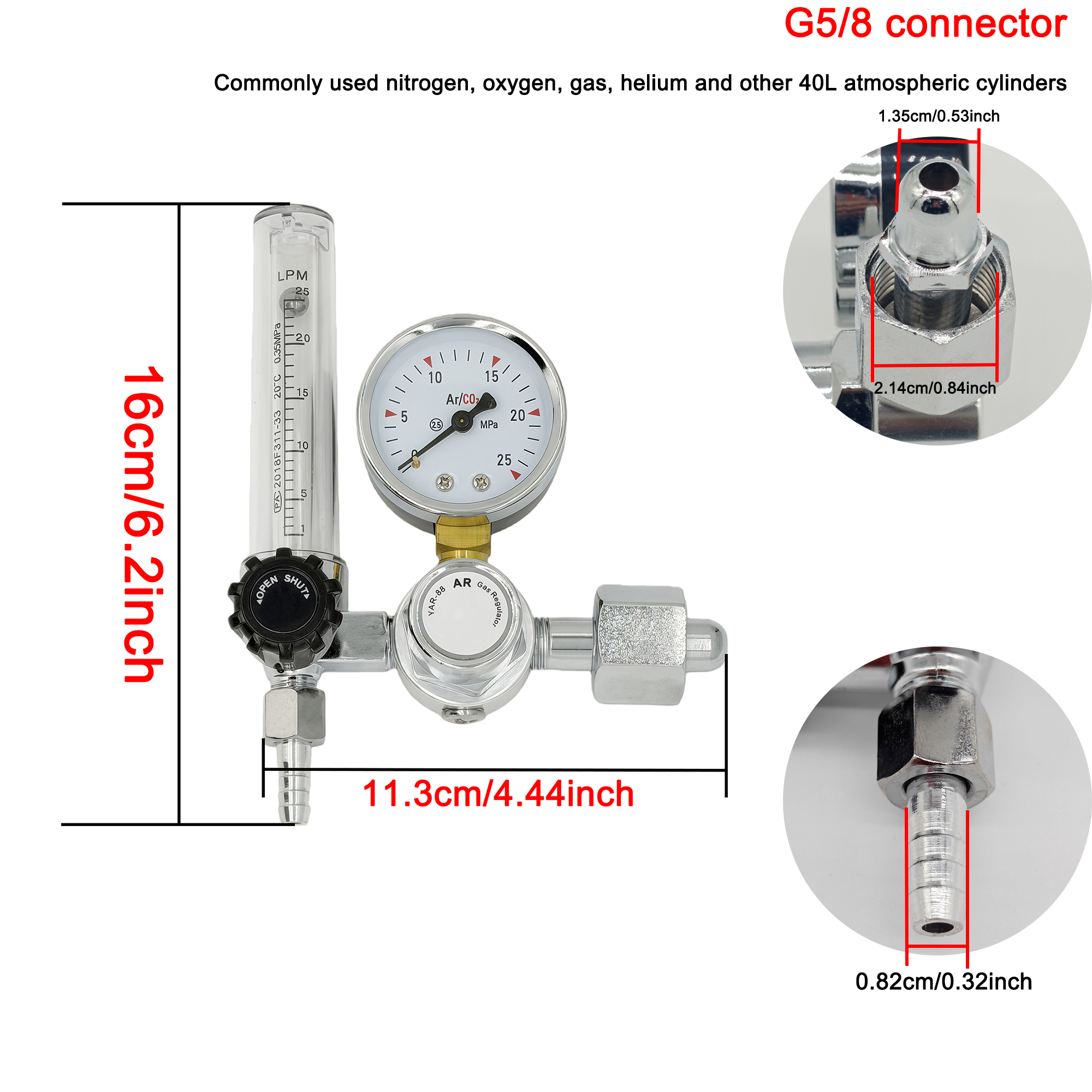 NEW Argon Regulator 0-25Mpa Ar - Seam Gauge Metal ulasan dan harga