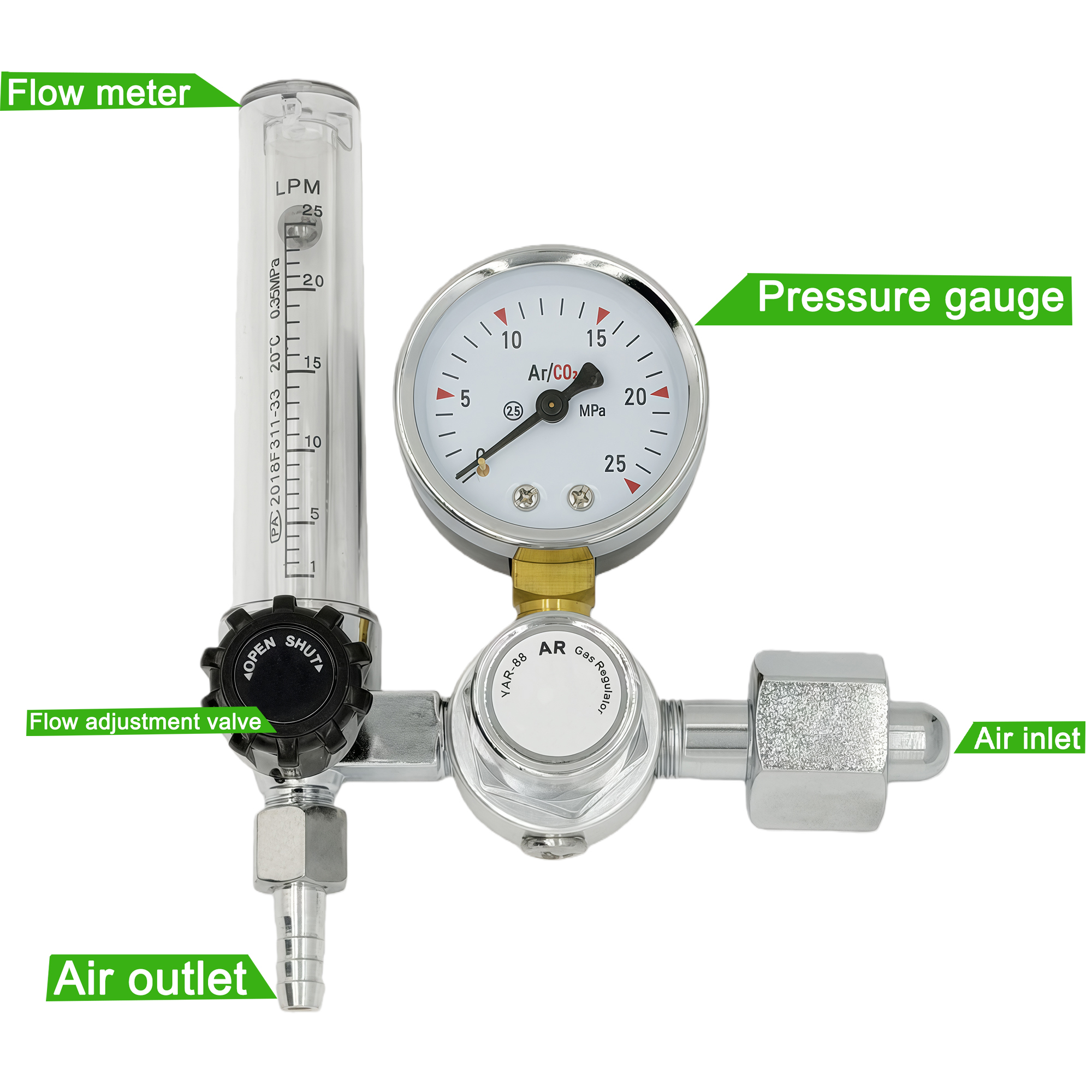 NEW Argon Regulator 0-25Mpa Ar - Seam Gauge Metal ulasan dan harga
