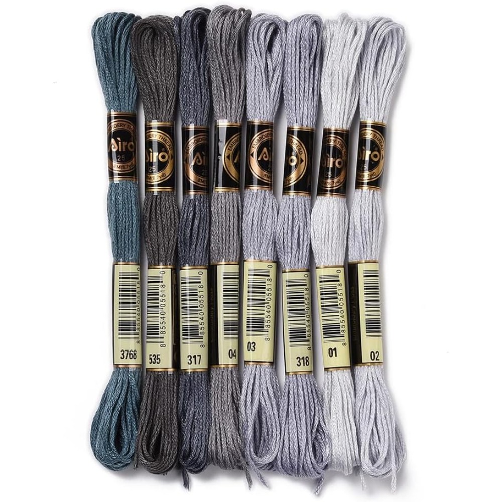 8 Skeins 70 Yards Grey Friends - Embroidery Floss Thread ulasan dan harga