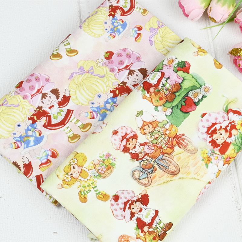 Cartoon Strawberry Girl Print  - Textile And Sewing Materials ulasan dan harga