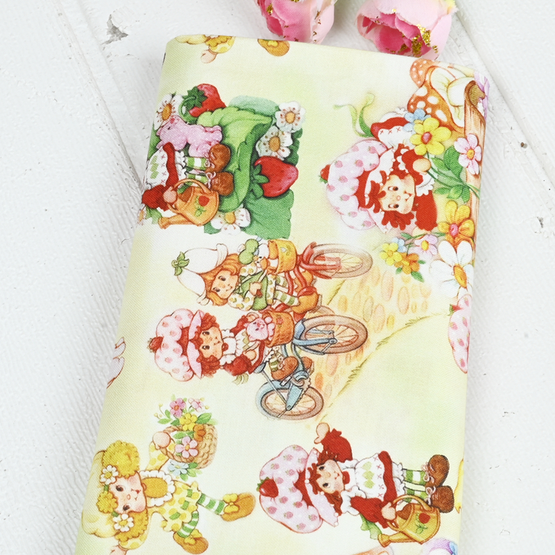 Cartoon Strawberry Girl Print  - Textile And Sewing Materials ulasan dan harga
