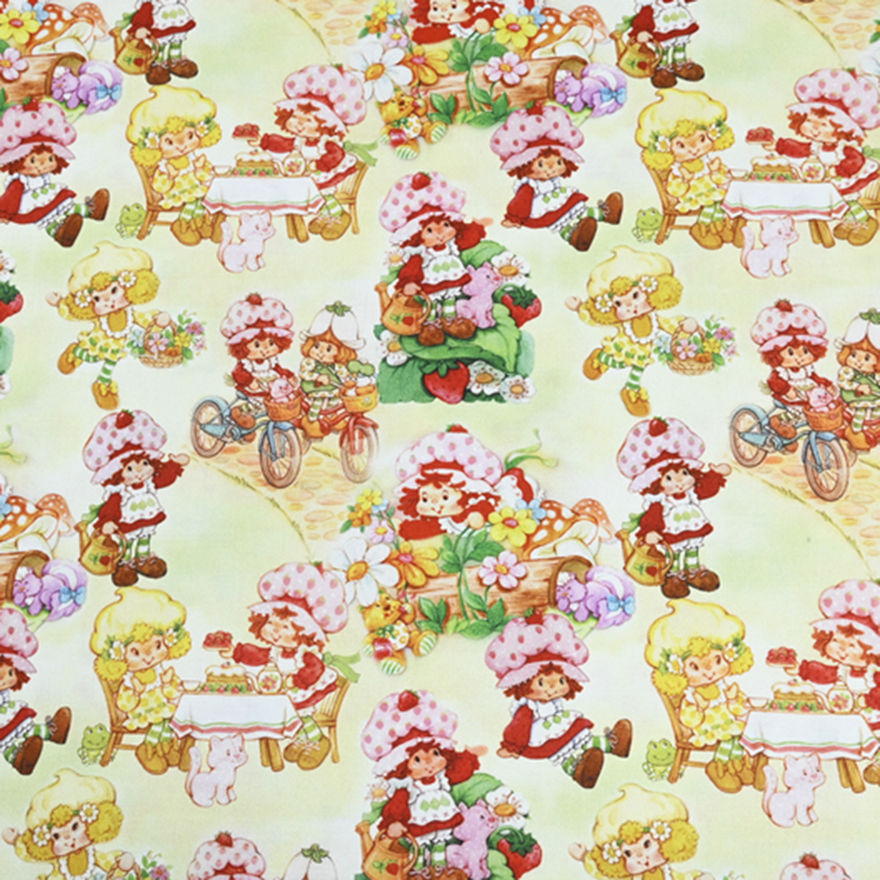 Cartoon Strawberry Girl Print  - Textile And Sewing Materials ulasan dan harga