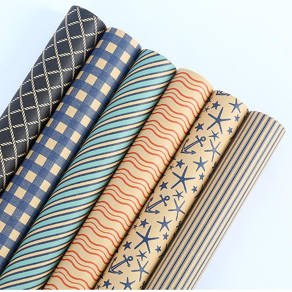 Blue Grid Wrapping Retro Gift  - Pattern Tissue Paper ulasan dan harga
