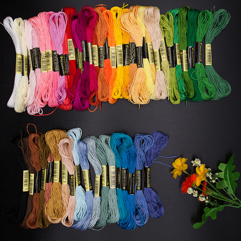 24/100/50 Multicolor Cross Sti - Embroidery Floss Thread ulasan dan harga