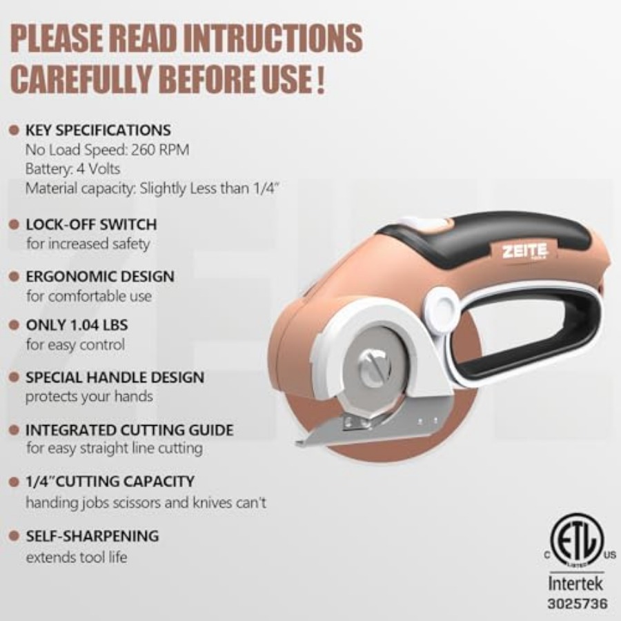 4V Cordless Electric Scissors  - Rotary Cutter Fabric ulasan dan harga