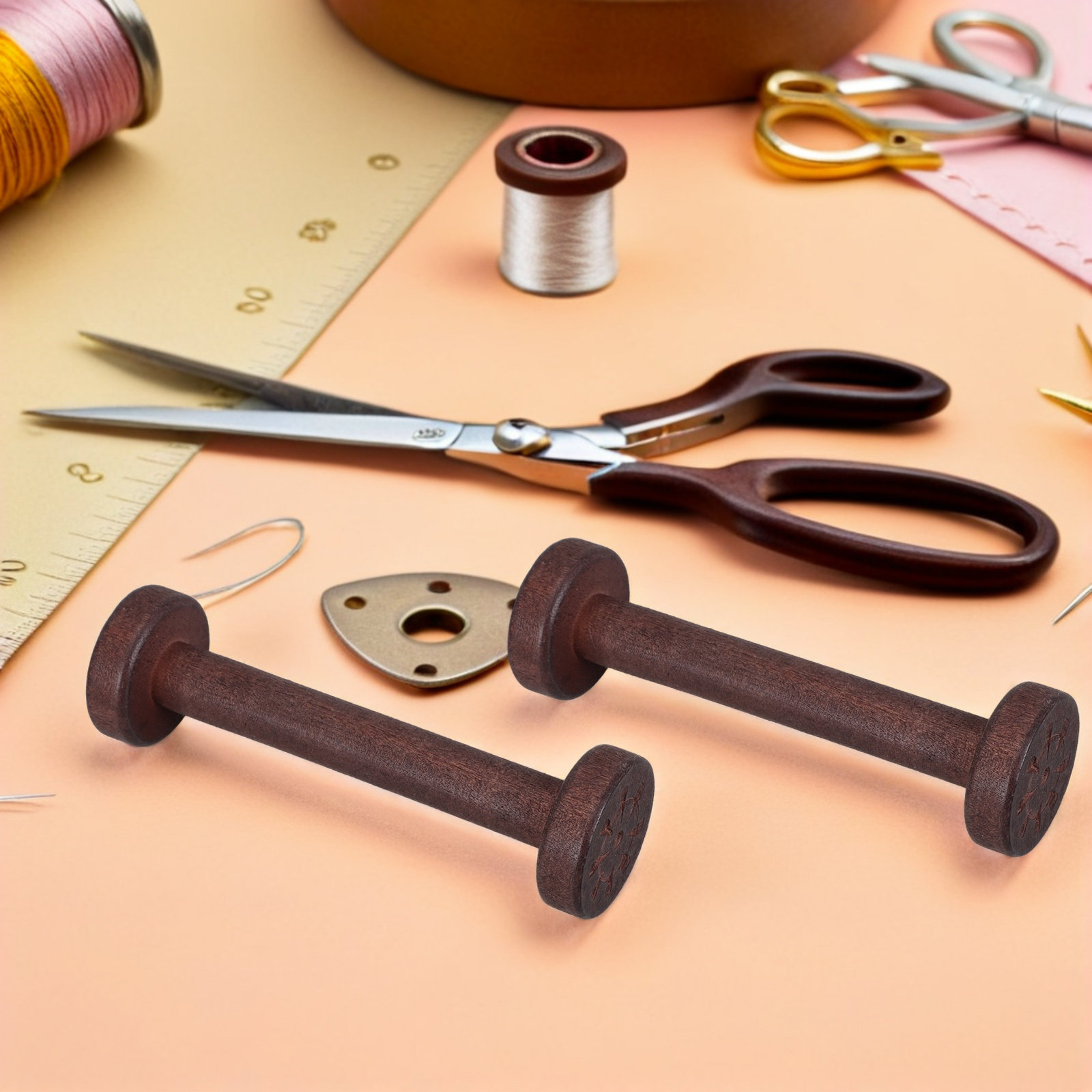 5Pcs Handpolished Wooden Spool - Textile For Sewing ulasan dan harga