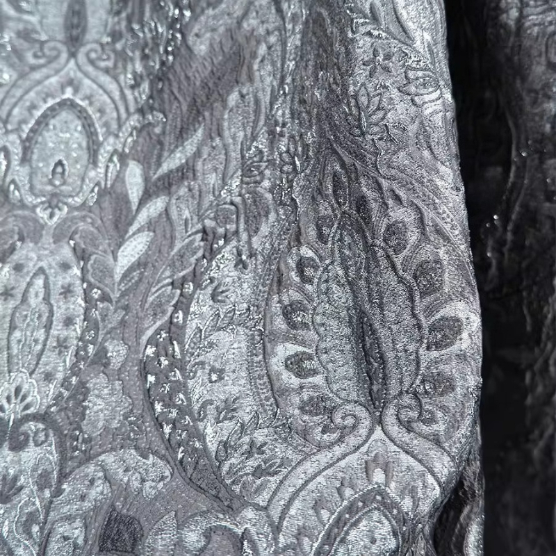 Gray Court Style Shiny Jacquar - Textile And Sewing Materials ulasan dan harga