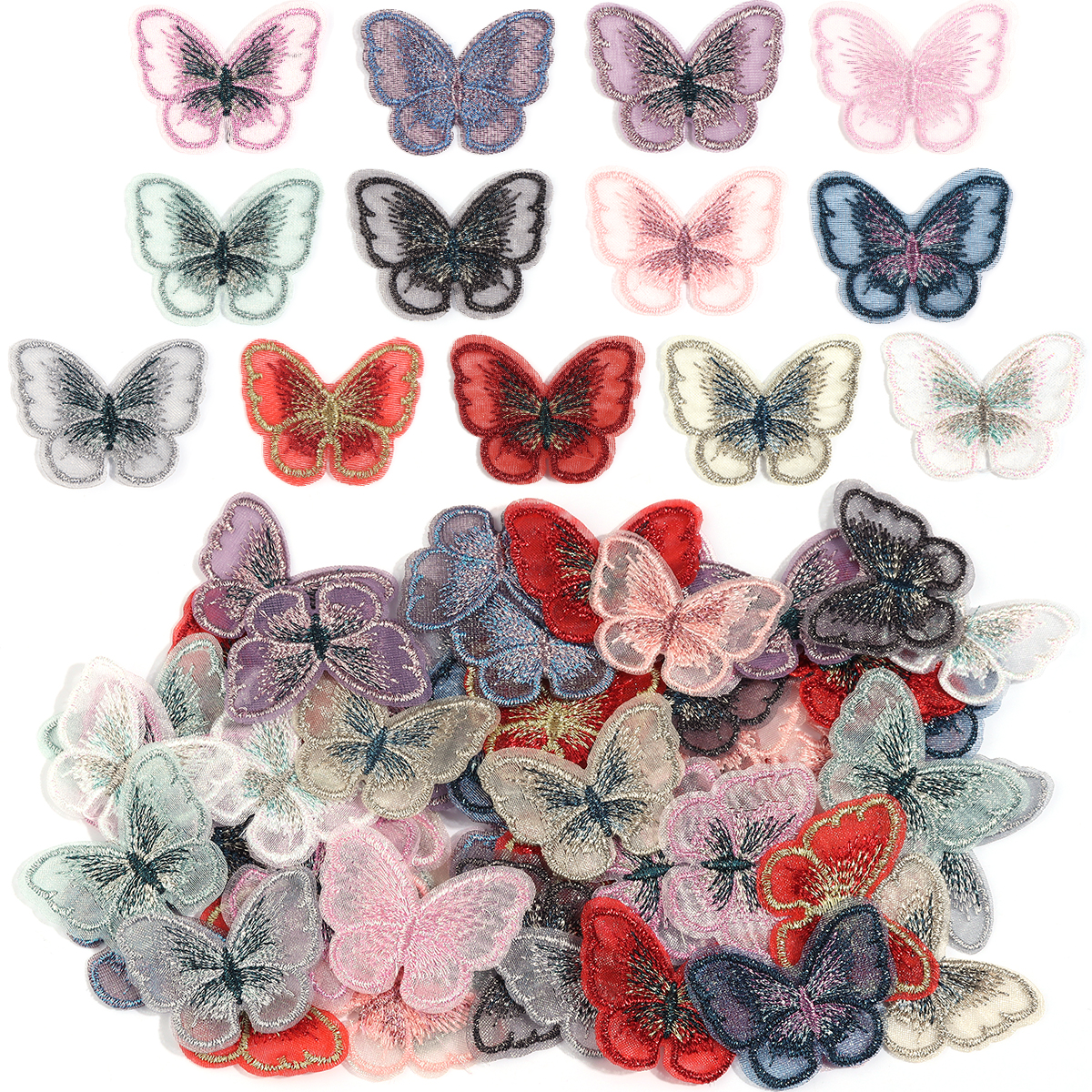 20Pcs 3X4CM Butterfly Cloth Pa - Sewing Necessities ulasan dan harga