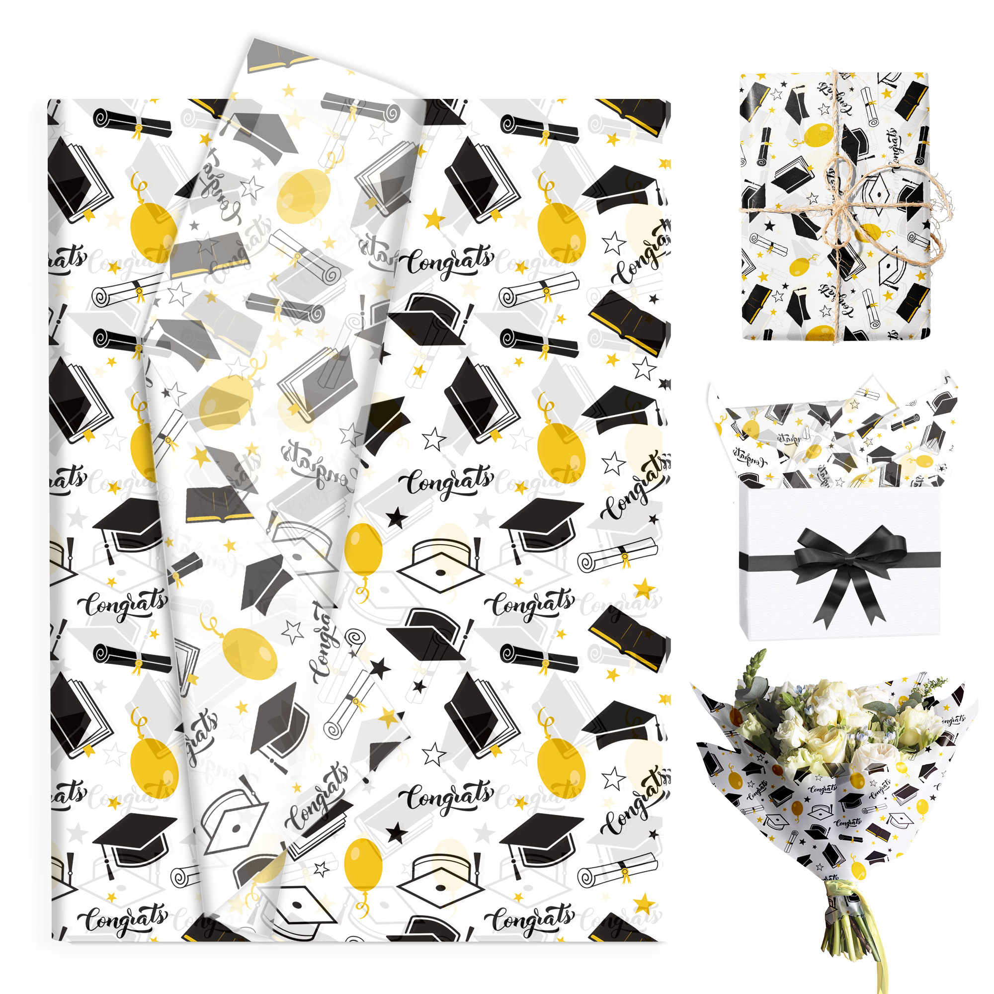 15/35pcs Graduation Gift Wrapp - Pattern Tissue Paper ulasan dan harga