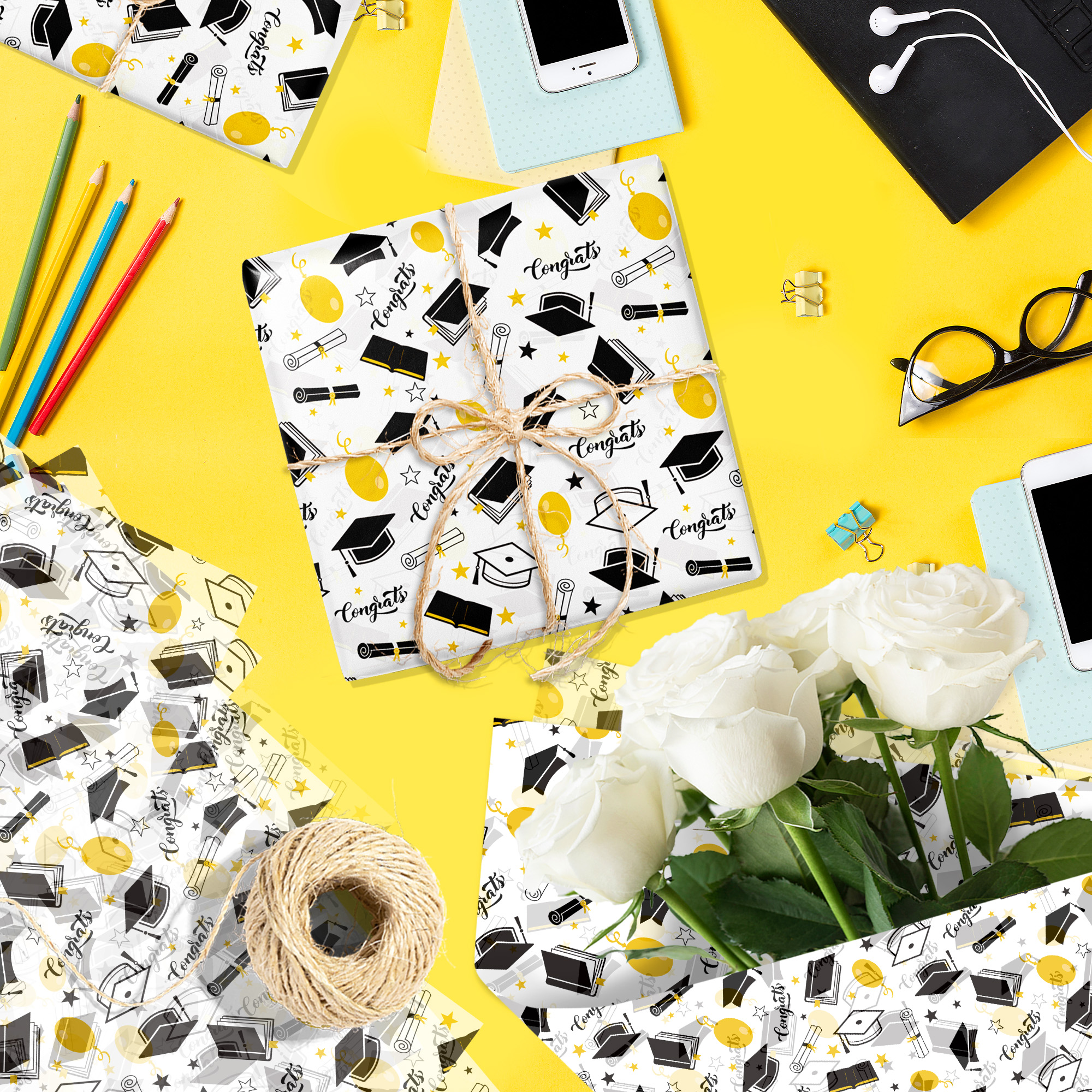 15/35pcs Graduation Gift Wrapp - Pattern Tissue Paper ulasan dan harga