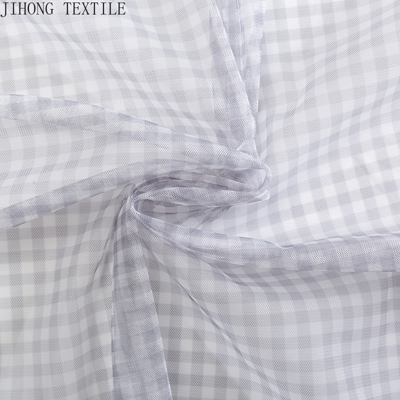 90x150cm Check Tulle Fabric Tr - Textile And Sewing Materials ulasan dan harga