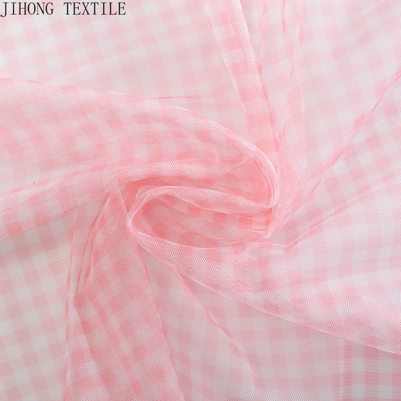 90x150cm Check Tulle Fabric Tr - Textile And Sewing Materials ulasan dan harga
