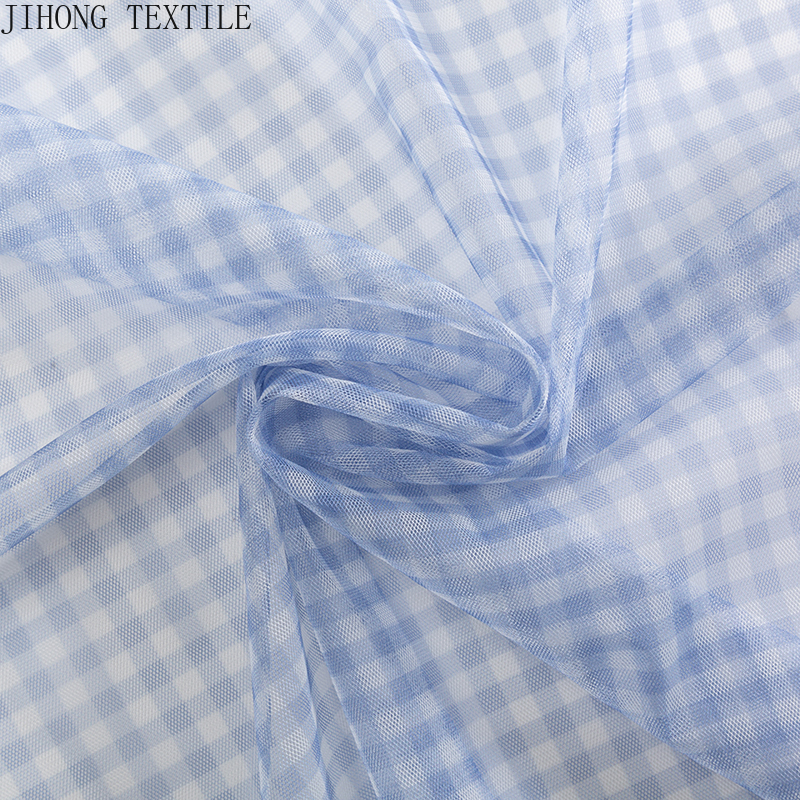 90x150cm Check Tulle Fabric Tr - Textile And Sewing Materials ulasan dan harga