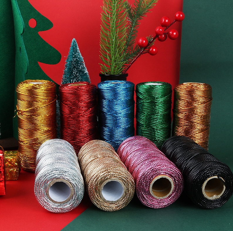 Gold and Silver Macrame Cord R - Sewing Thread In Textile ulasan dan harga