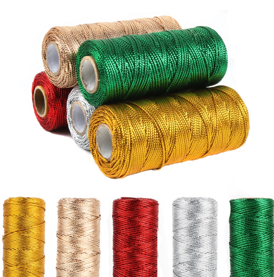 Gold and Silver Macrame Cord R - Sewing Thread In Textile ulasan dan harga