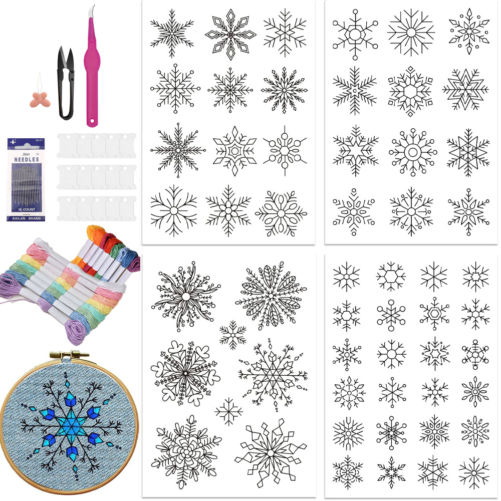 Snowflake Wreath Stick and Sti - Textile Sewing Patterns ulasan dan harga