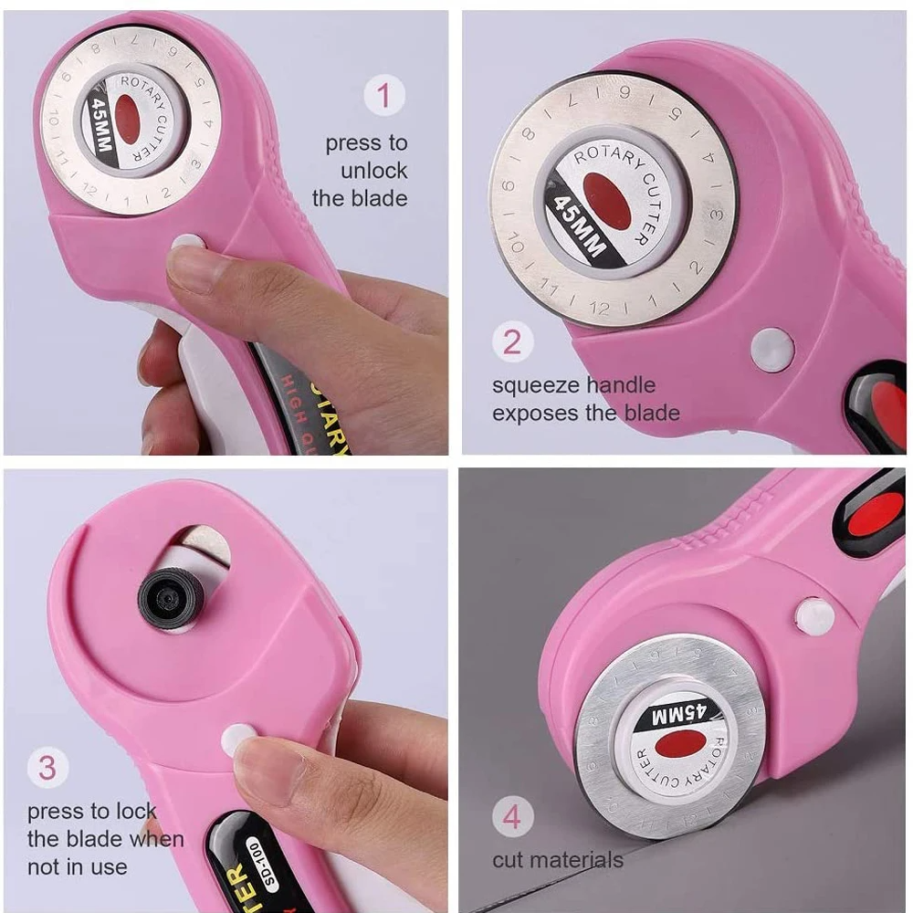 5mm Rotary Cutter with 5pcs Re - Rotary Cutter Fabric ulasan dan harga
