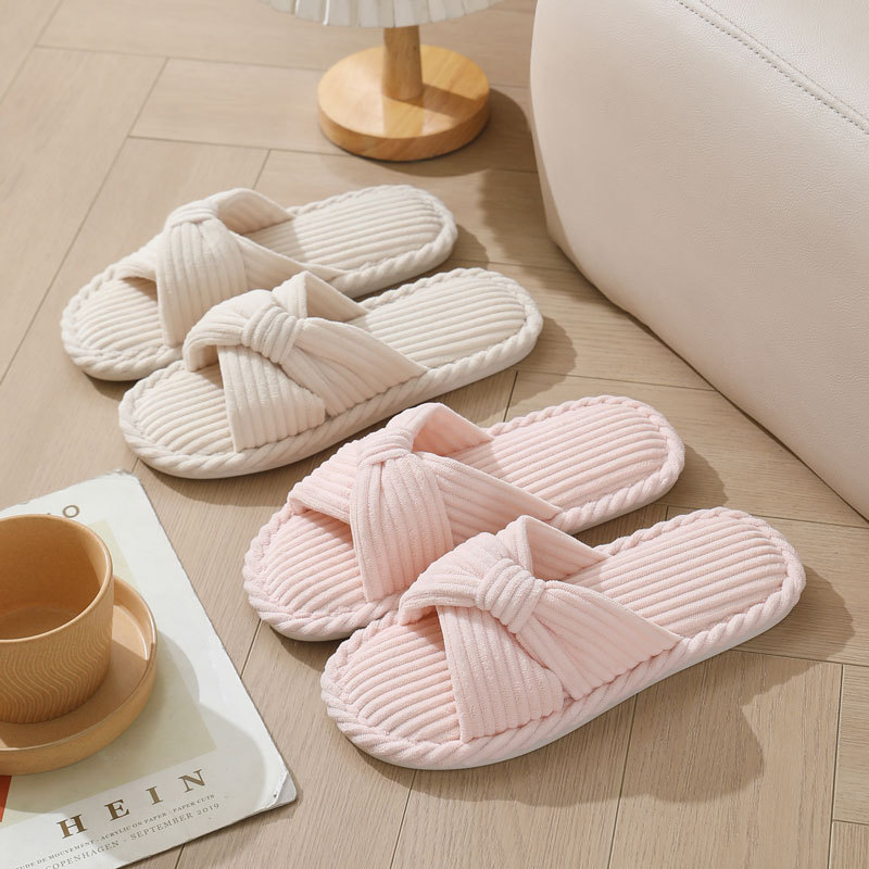 Corduroy Cross Strap Home Slip - Sewing Cloth ulasan dan harga