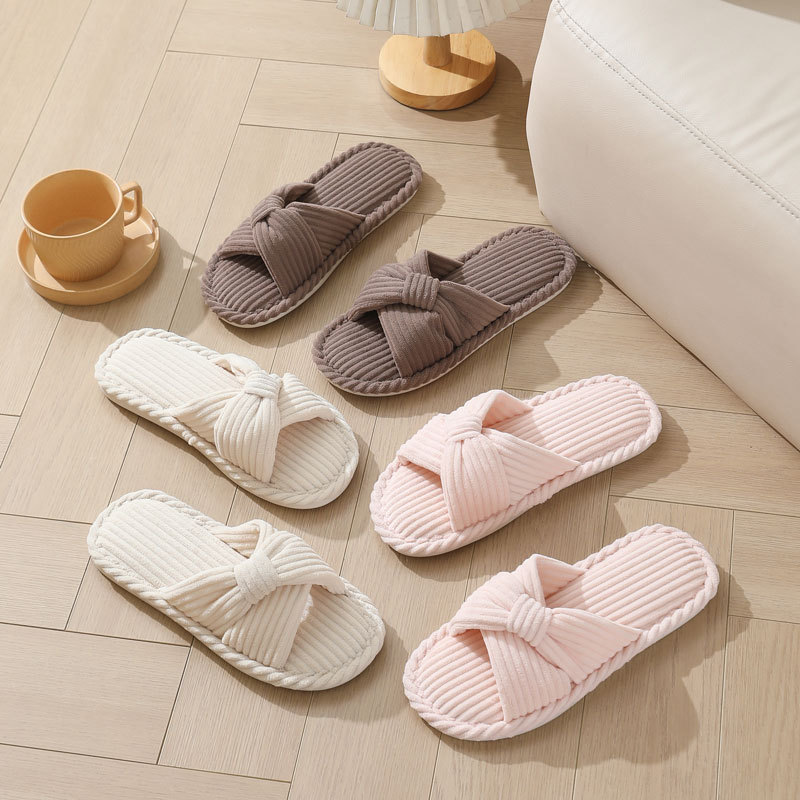 Corduroy Cross Strap Home Slip - Sewing Cloth ulasan dan harga