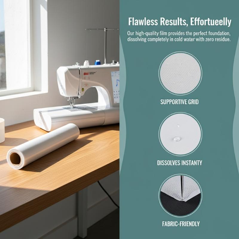 Water Soluble Embroidery Toppi - Textiles Sewing Machine ulasan dan harga