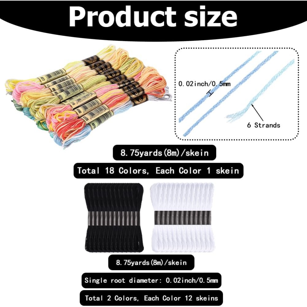 42 Skeins Polyester Embroidery - Embroidery Floss Thread ulasan dan harga